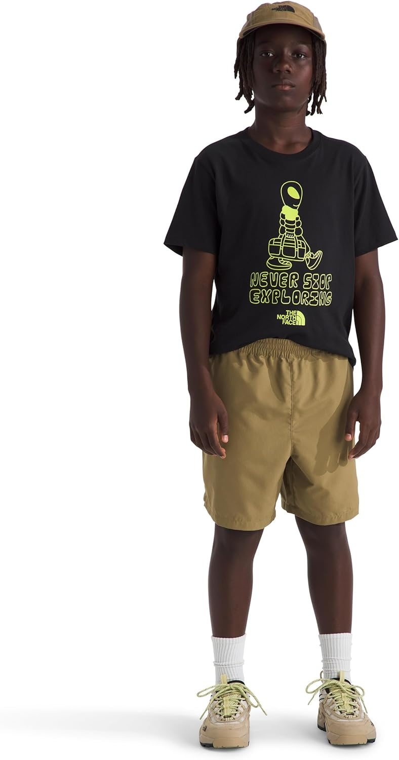 image:imageThe North Face Kids Class V 5 Short  Moisture Wicking Elastic Waistband Adjustable Drawcord ColorChanging DesignCedar Logo Weather Topo Phantom Print