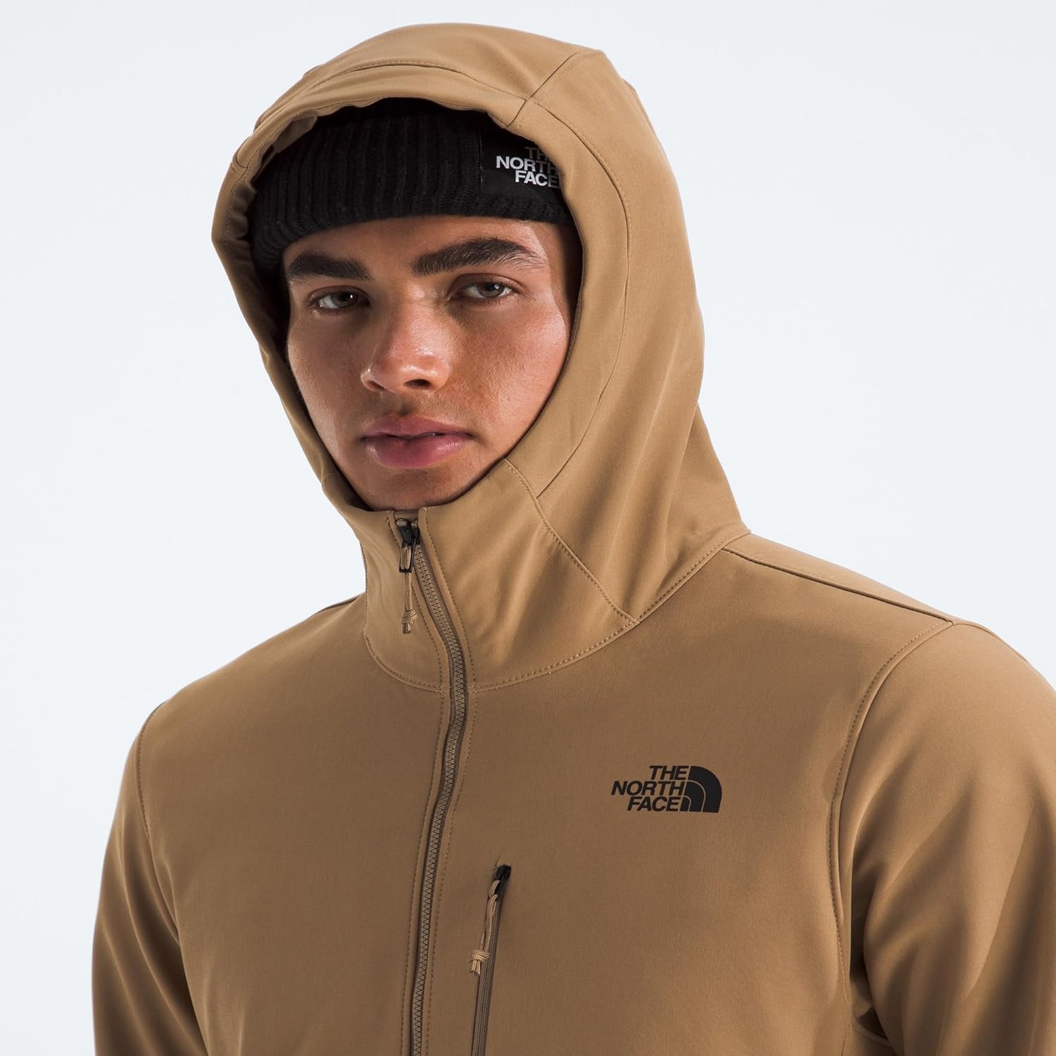 image:imageThe North Face Mens Apex Bionic 3 DWR Softshell Hooded Jacket PFAS FreeUtility Brown