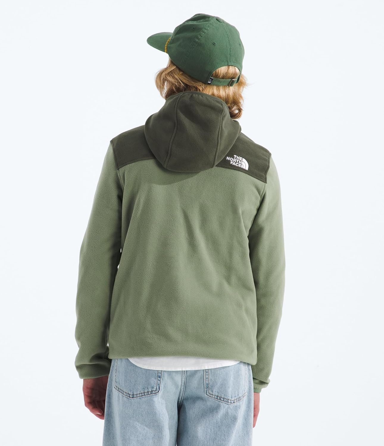 image:imageThe North Face Unisex Glacier Full Zip Hooded Jacket Lightweight Fleece Hoodie for Boys amp Girls Secure Zip Hand PocketsBark MistNew Taupe Green
