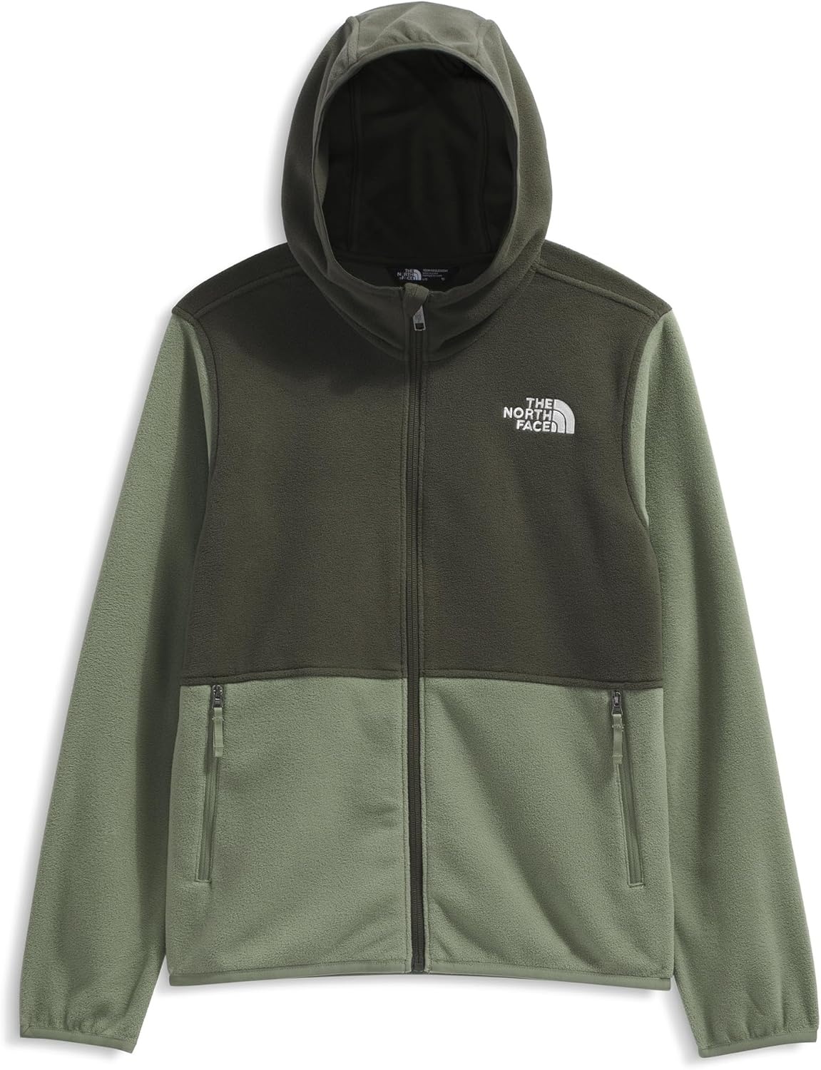 image:imageThe North Face Unisex Glacier Full Zip Hooded Jacket Lightweight Fleece Hoodie for Boys amp Girls Secure Zip Hand PocketsBark MistNew Taupe Green