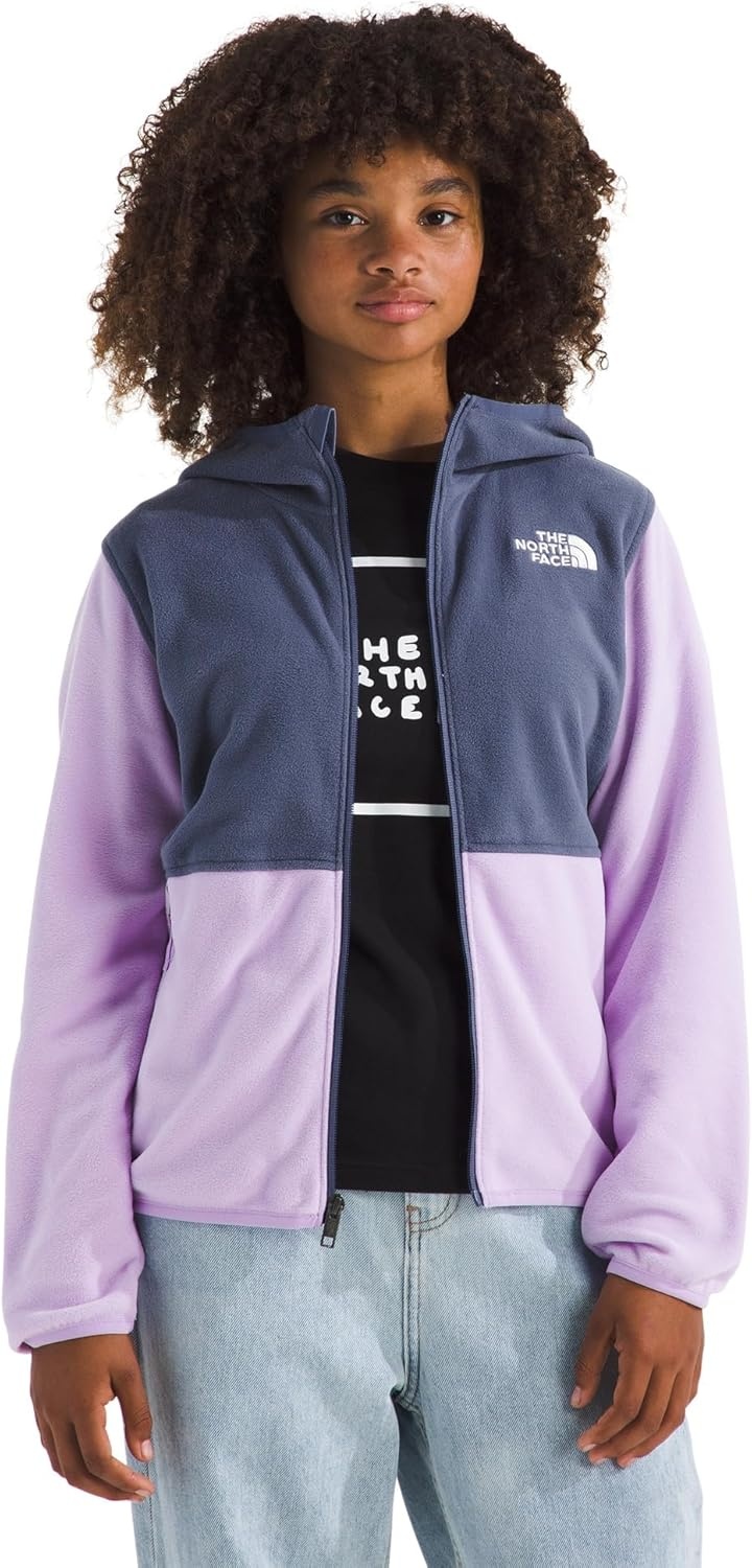 image:imageThe North Face Unisex Glacier Full Zip Hooded Jacket Lightweight Fleece Hoodie for Boys amp Girls Secure Zip Hand PocketsLite LilacTwilight Galaxy