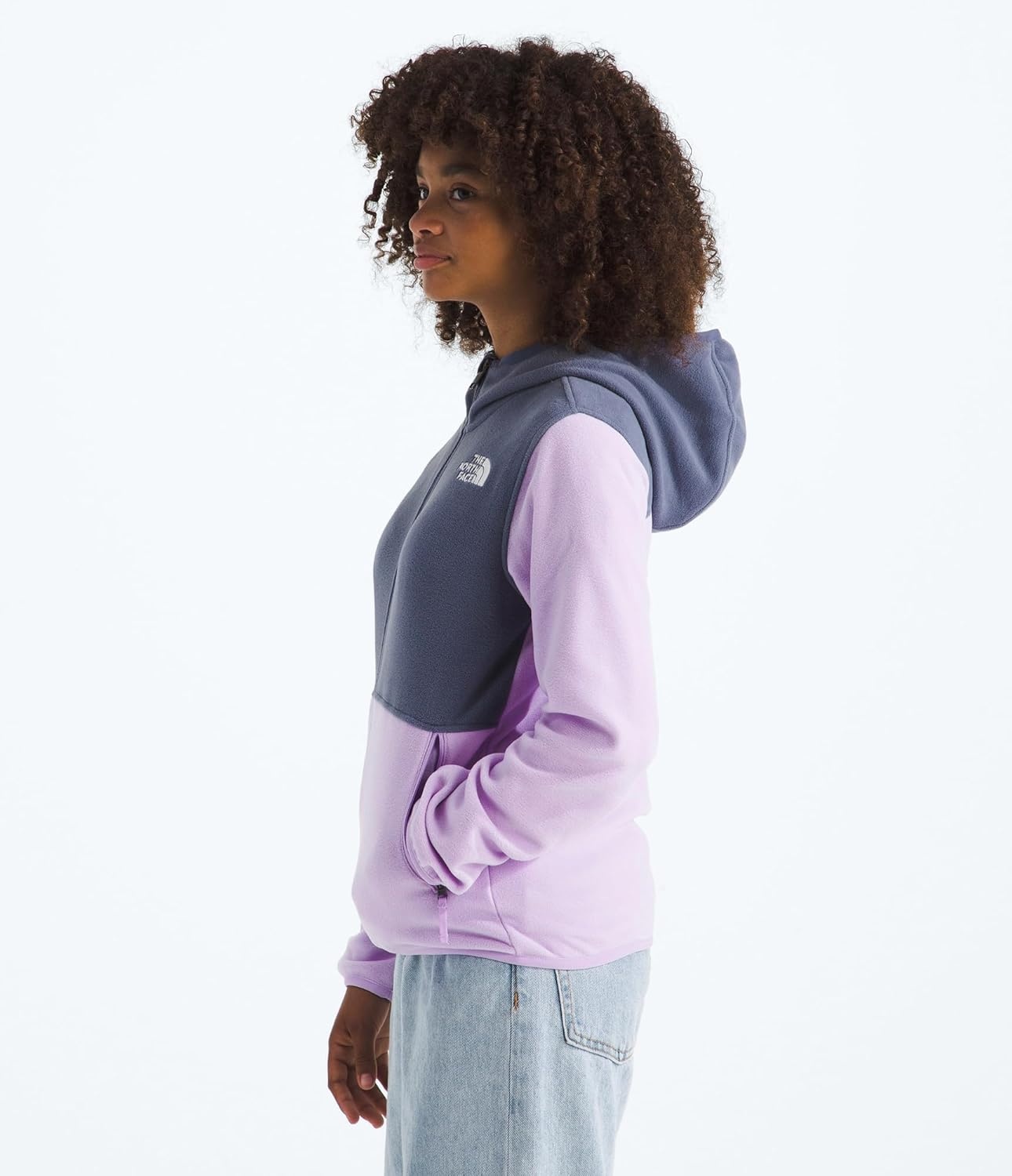 image:imageThe North Face Unisex Glacier Full Zip Hooded Jacket Lightweight Fleece Hoodie for Boys amp Girls Secure Zip Hand PocketsLite LilacTwilight Galaxy
