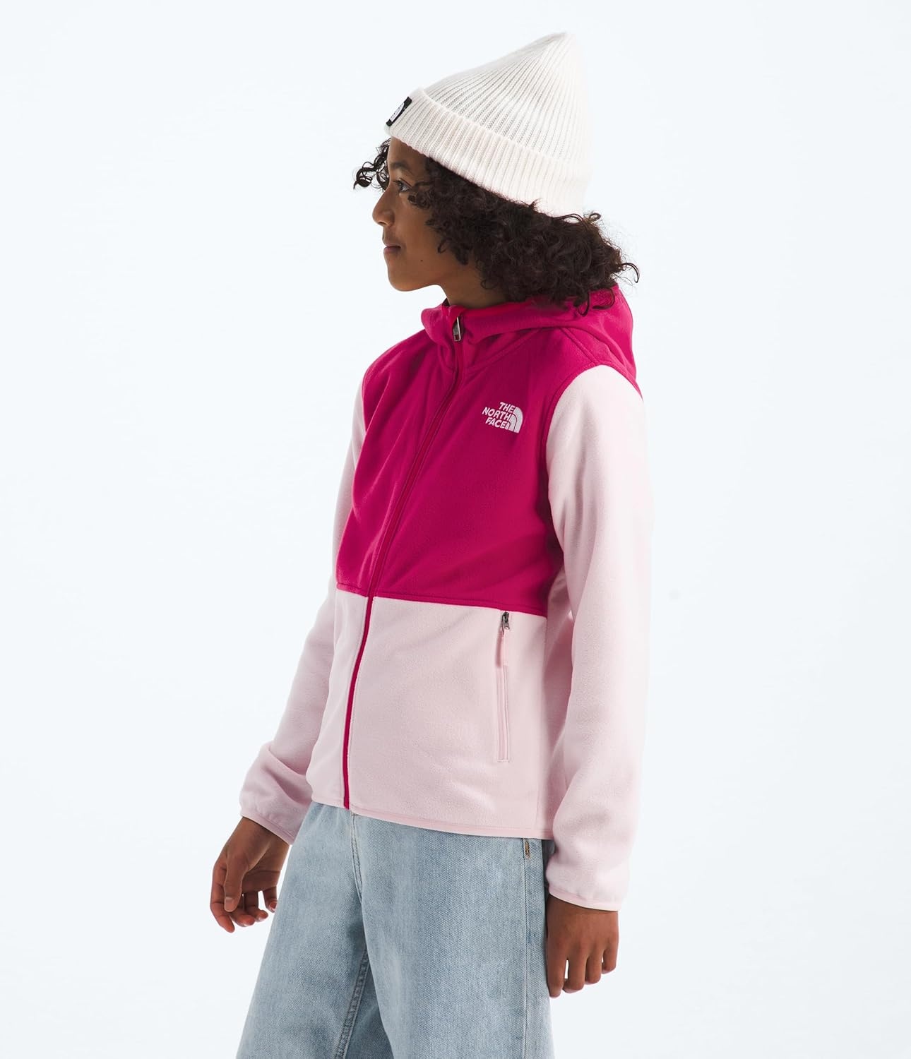 image:imageThe North Face Unisex Glacier Full Zip Hooded Jacket Lightweight Fleece Hoodie for Boys amp Girls Secure Zip Hand PocketsPale BlossomLali Guran