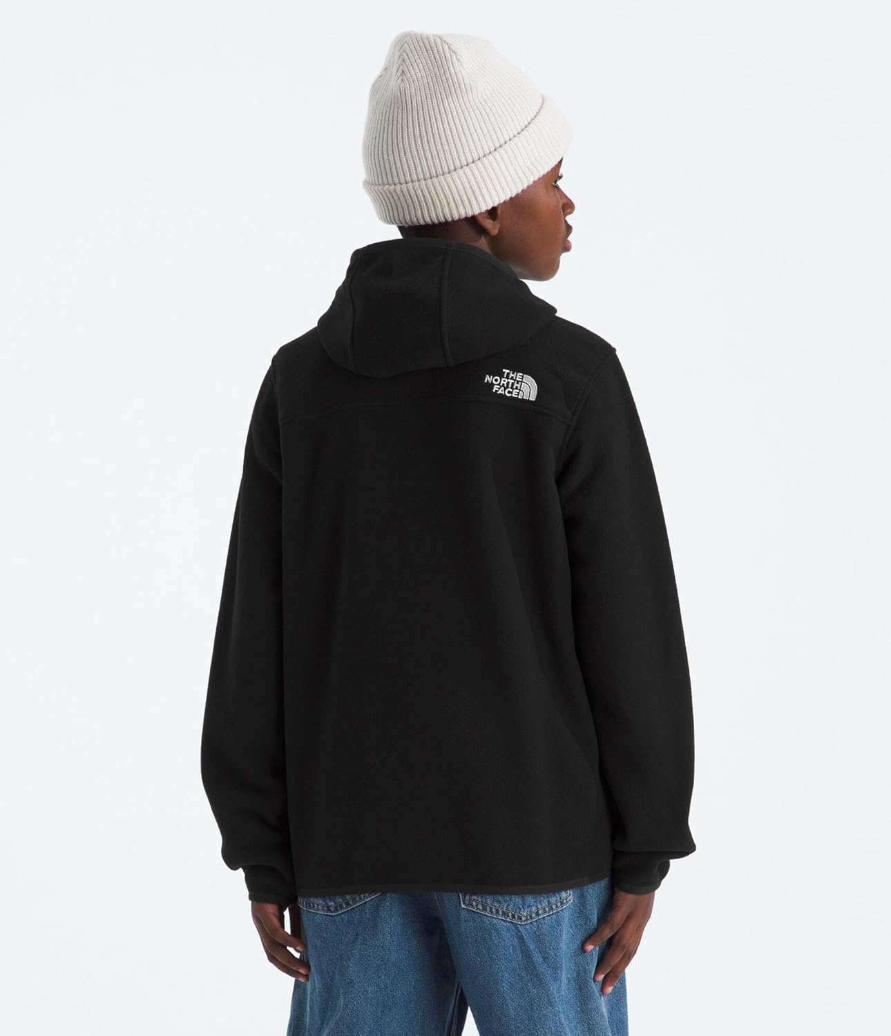 image:imageThe North Face Unisex Glacier Full Zip Hooded Jacket Lightweight Fleece Hoodie for Boys amp Girls Secure Zip Hand PocketsTnf Black