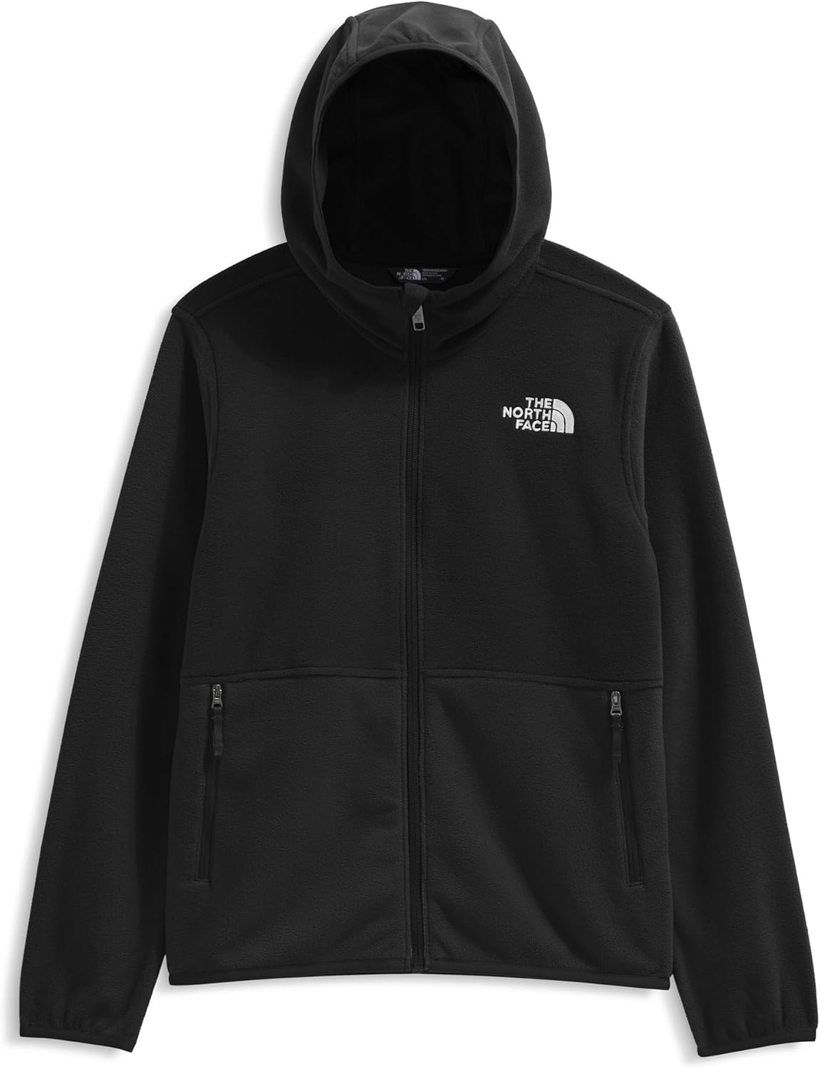 image:imageThe North Face Unisex Glacier Full Zip Hooded Jacket Lightweight Fleece Hoodie for Boys amp Girls Secure Zip Hand PocketsTnf Black