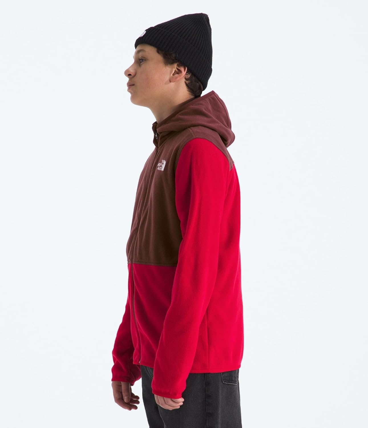 image:imageThe North Face Unisex Glacier Full Zip Hooded Jacket Lightweight Fleece Hoodie for Boys amp Girls Secure Zip Hand PocketsTnf RedSumac