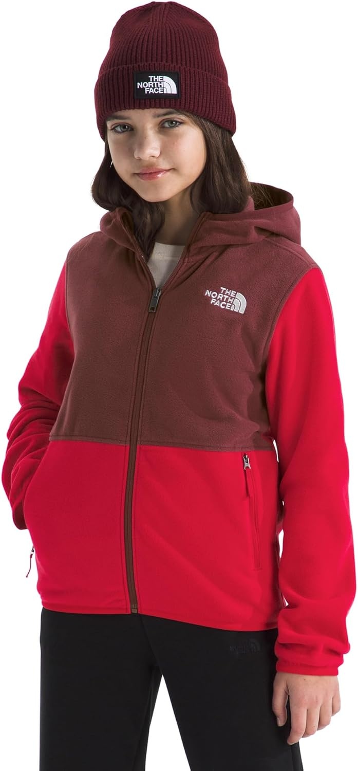 image:imageThe North Face Unisex Glacier Full Zip Hooded Jacket Lightweight Fleece Hoodie for Boys amp Girls Secure Zip Hand PocketsTnf RedSumac