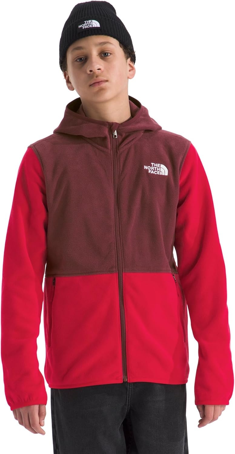 image:imageThe North Face Unisex Glacier Full Zip Hooded Jacket Lightweight Fleece Hoodie for Boys amp Girls Secure Zip Hand PocketsTnf RedSumac