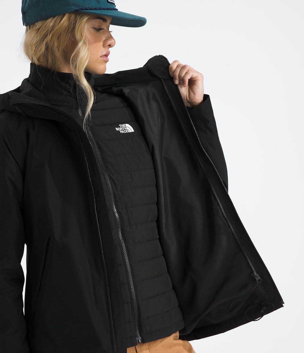 image:imageThe North Face Womens Carto Mono Triclimate Hooded Jacket Insulated Winter Coat Wind amp Water Resistant Adjustable Hood With Cinch Cord