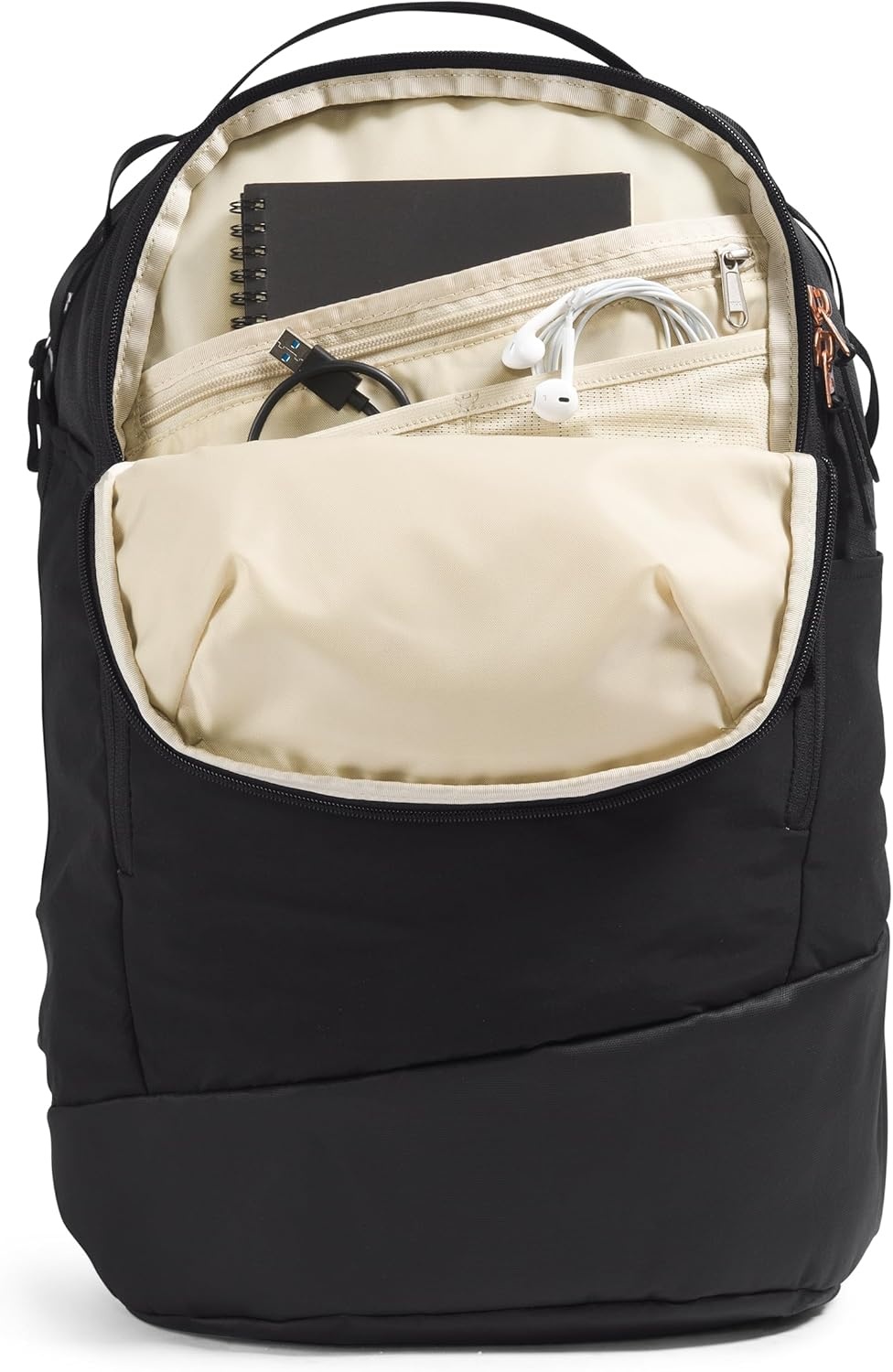 image:imageThe North Face Womens Isabella Transit Backpack Commuter Travel Bag with 16 Laptop Sleeve WaterRepellent Finish WomenSpecific Fit TNF Black Light HeatherBurnt Coral MetallicNPF One SizeTnf Black Light HeatherBurnt Coral Metallicnpf