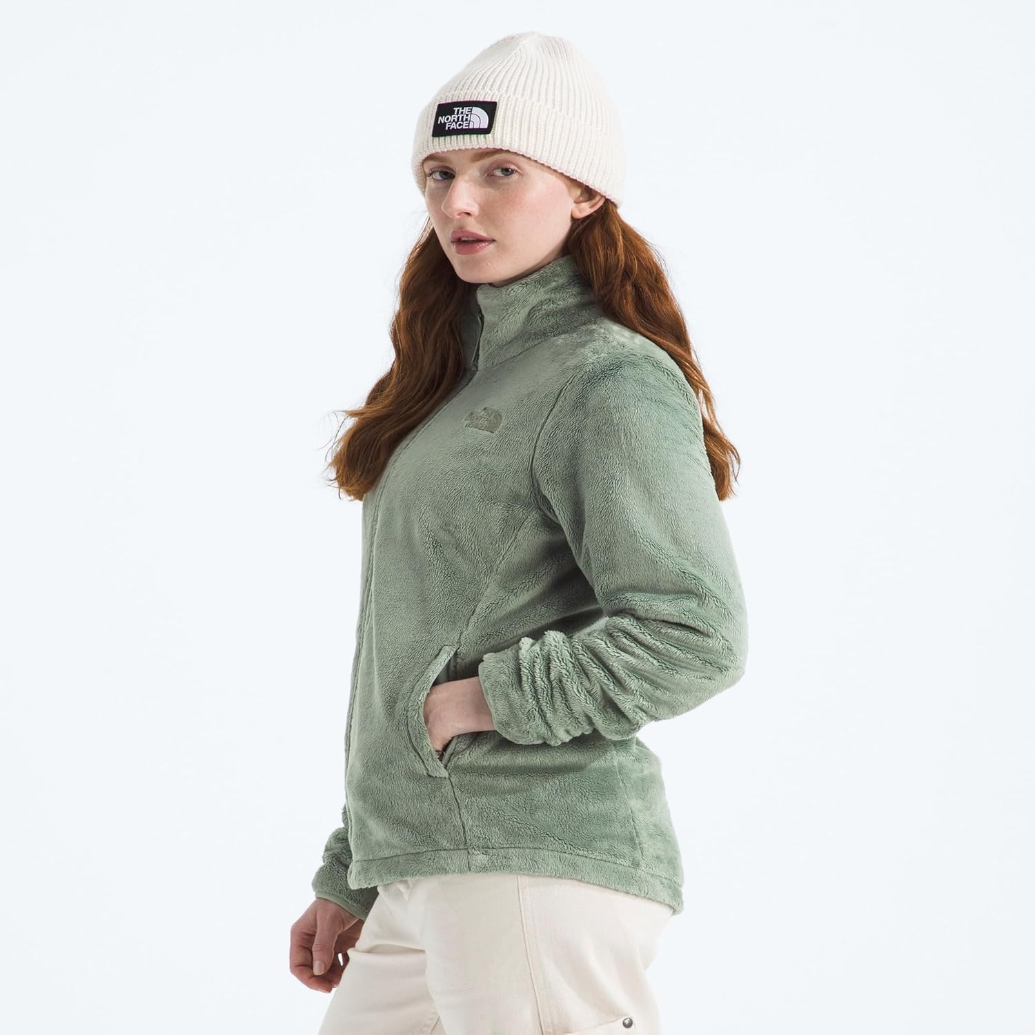 image:imageThe North Face womens Osito Full Zip Fleece Jacket Standard amp Plus Size Soft amp Lightweight Fleece Secure Zip PocketsSlate Moss