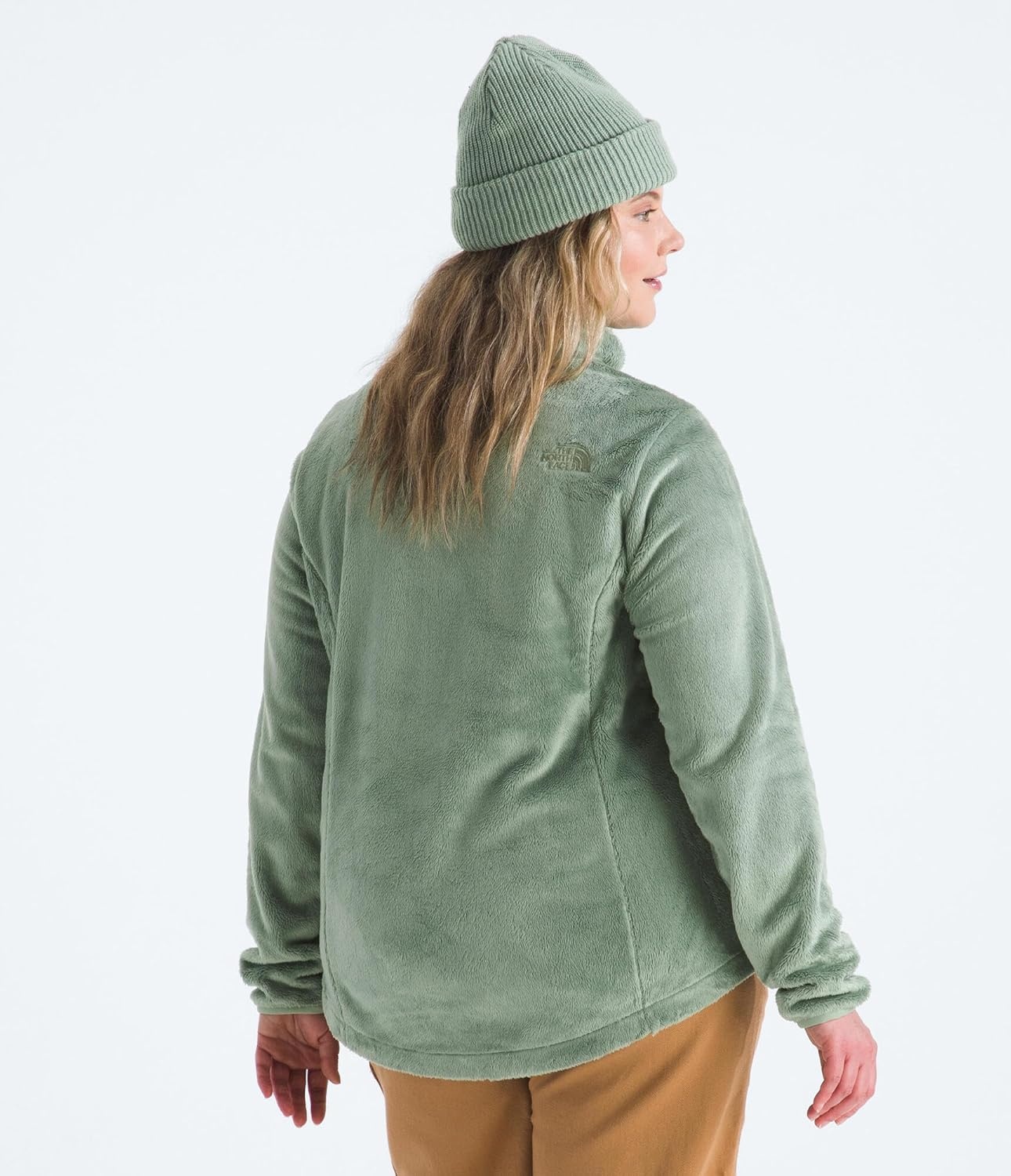 image:imageThe North Face womens Osito Full Zip Fleece Jacket Standard amp Plus Size Soft amp Lightweight Fleece Secure Zip PocketsSlate Moss