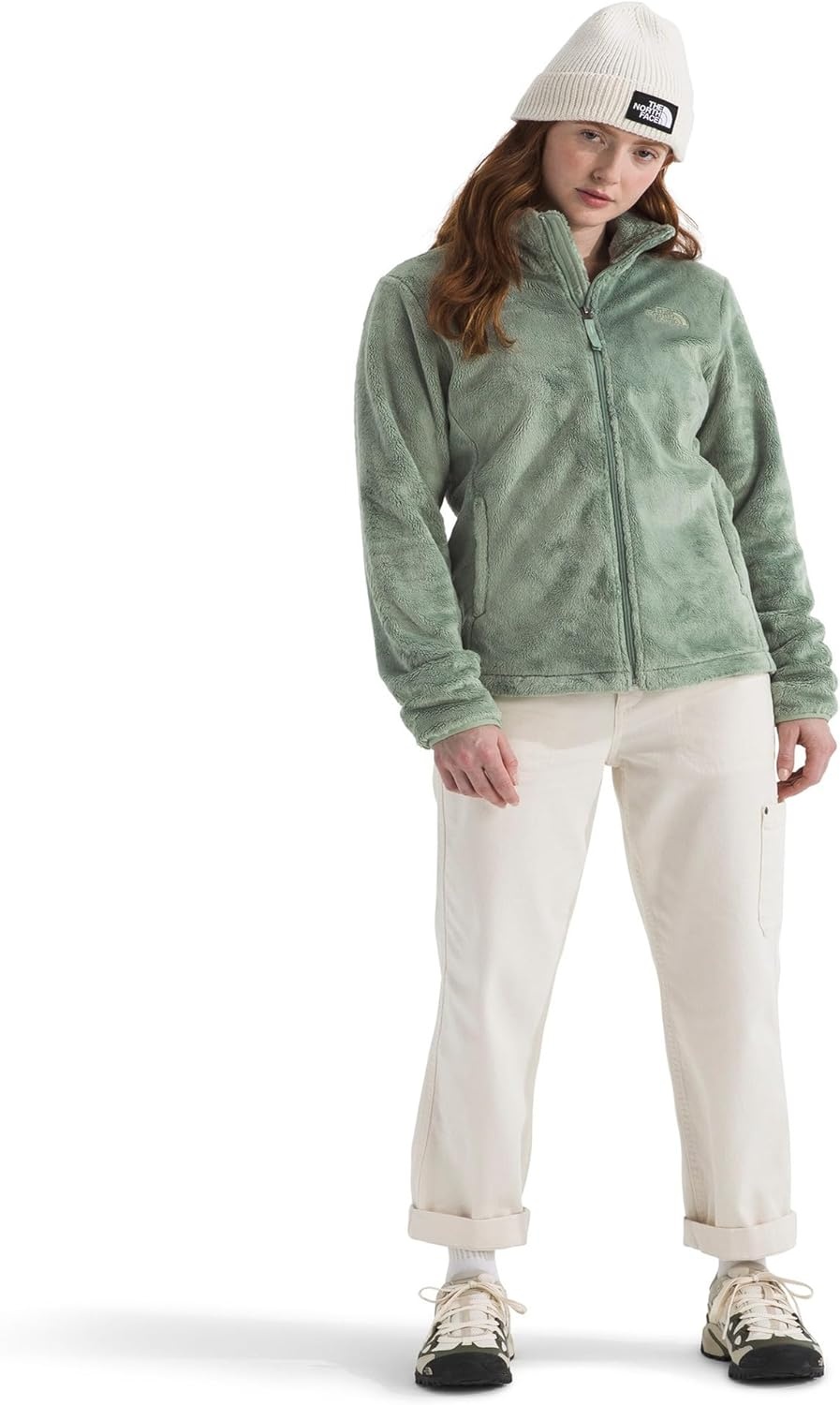 image:imageThe North Face womens Osito Full Zip Fleece Jacket Standard amp Plus Size Soft amp Lightweight Fleece Secure Zip PocketsSlate Moss