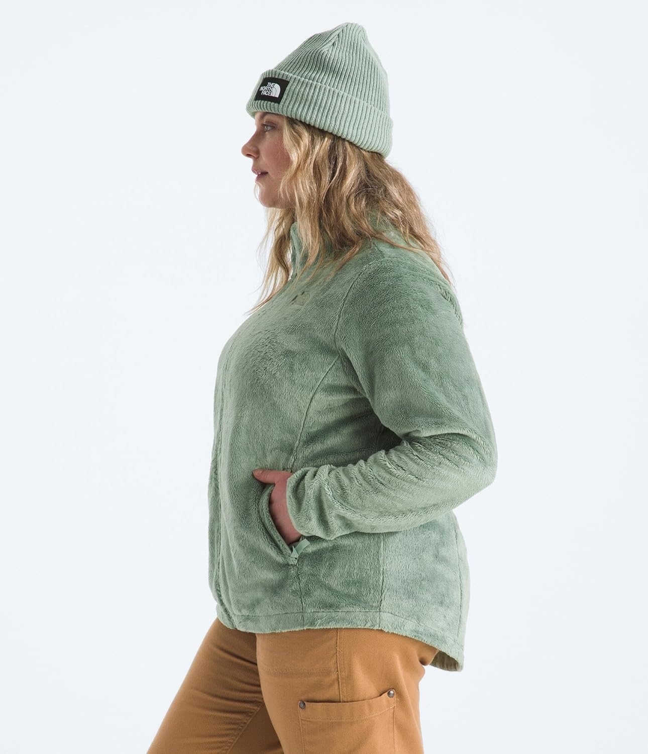 image:imageThe North Face womens Osito Full Zip Fleece Jacket Standard amp Plus Size Soft amp Lightweight Fleece Secure Zip PocketsSlate Moss