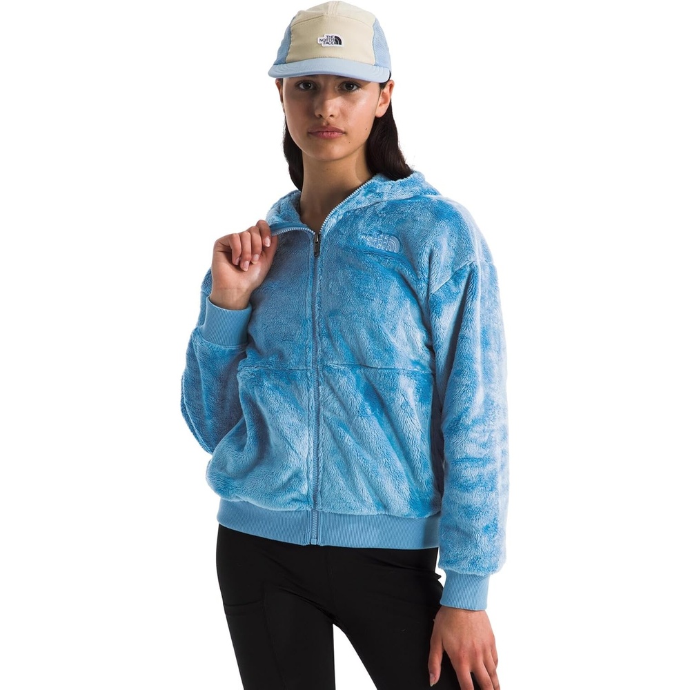 image:imageTHE NORTH FACE Girls Osito Full Zip Hoodie Fleece Hooded Jacket With Hand Pockets amp Durable Ribbed CollarDark Cornflower