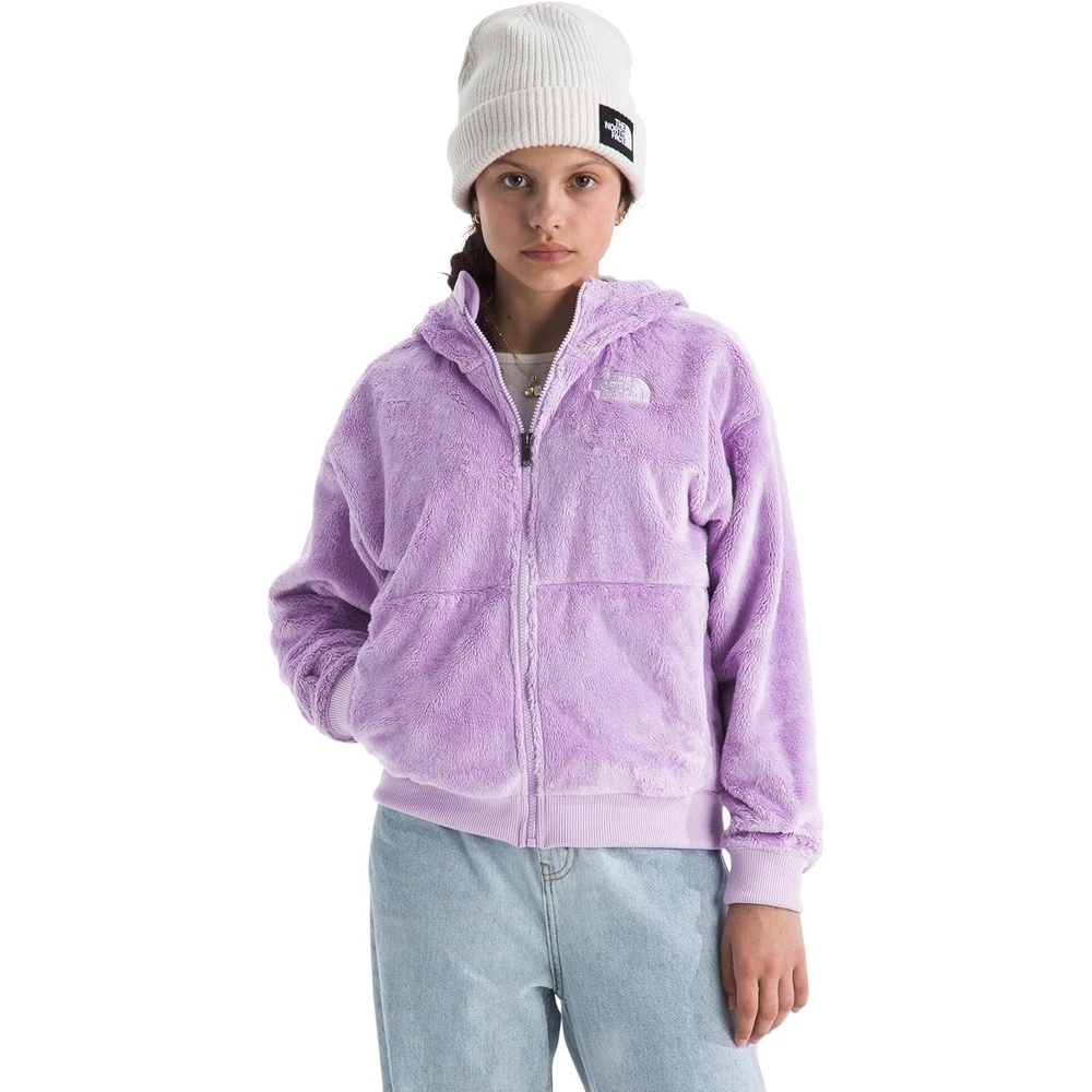 image:imageTHE NORTH FACE Girls Osito Full Zip Hoodie Fleece Hooded Jacket With Hand Pockets amp Durable Ribbed CollarLite Lilac