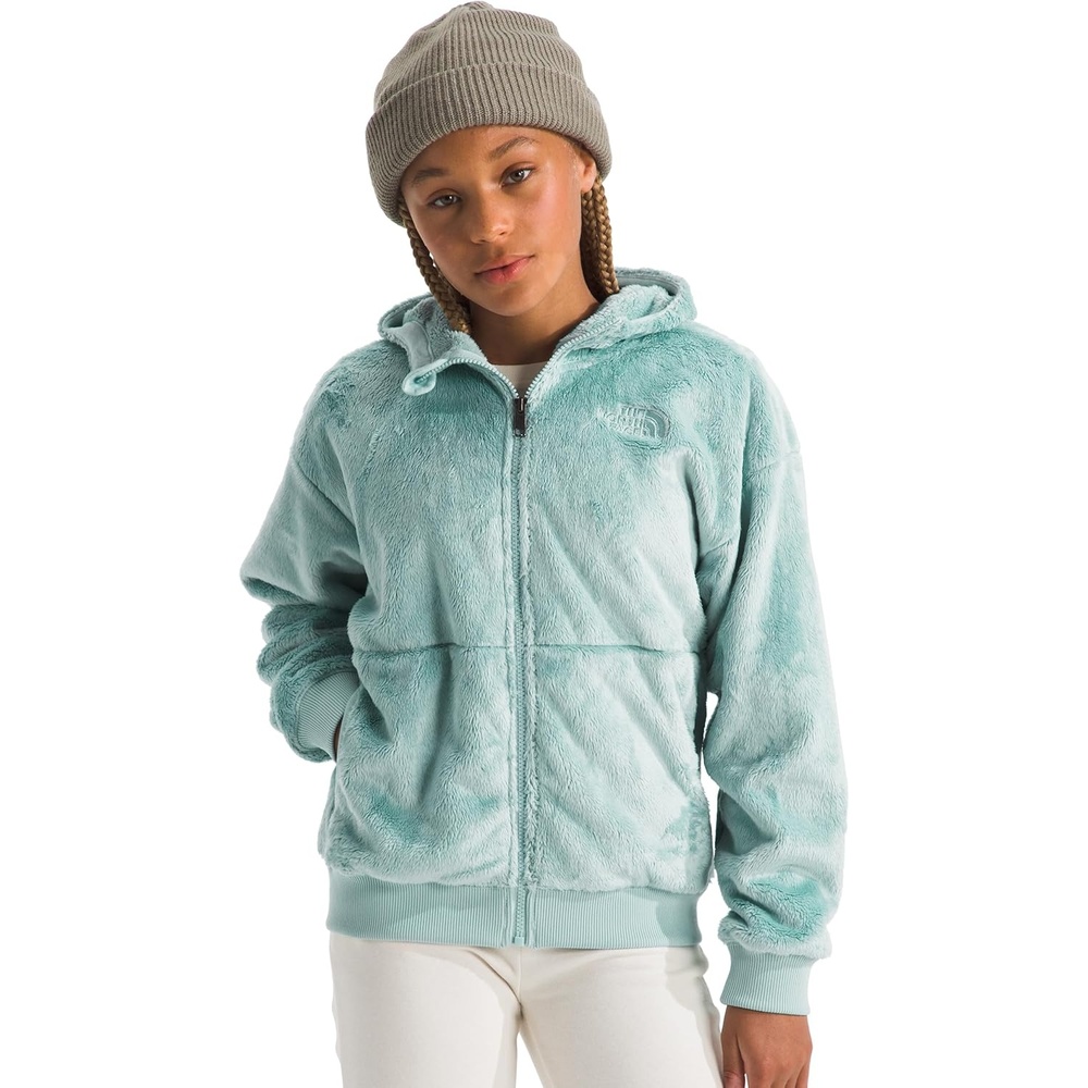 image:imageTHE NORTH FACE Girls Osito Full Zip Hoodie Fleece Hooded Jacket With Hand Pockets amp Durable Ribbed CollarMuted Pine