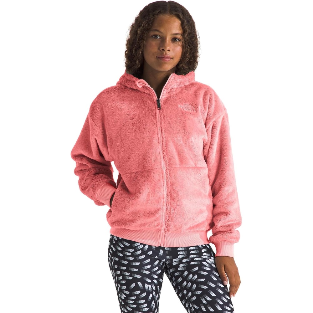 image:imageTHE NORTH FACE Girls Osito Full Zip Hoodie Fleece Hooded Jacket With Hand Pockets amp Durable Ribbed CollarTerracotta