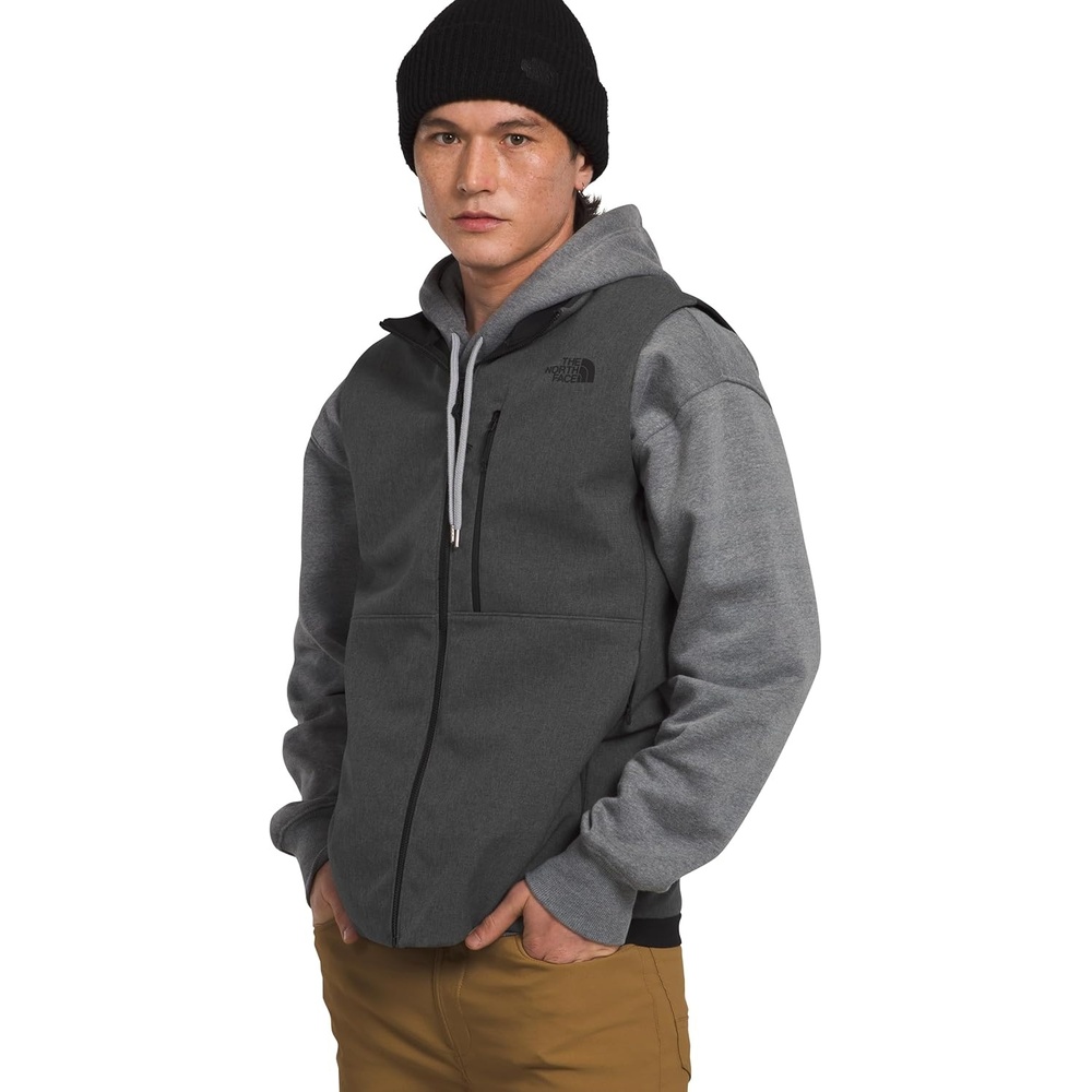 image:imageTHE NORTH FACE Mens Apex Bionic 3 Windproof Vest  Water amp Wind Resistant Softshell With Zippered Pockets Adjustable HemTnf Dark Grey Heathernpf
