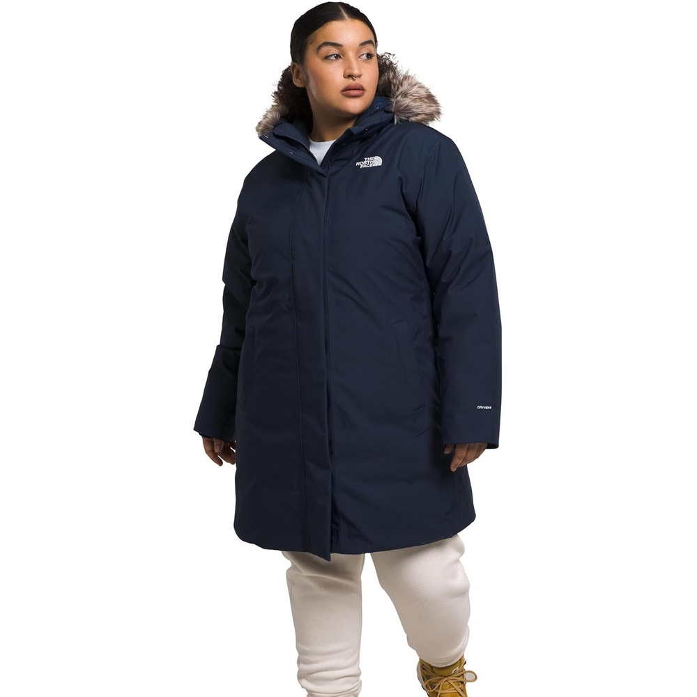 image:imageTHE NORTH FACE Womens Arctic Parka Standard amp Plus Size Waterproof Shell Recycled Down Insulation Adjustable HoodSummit Navy