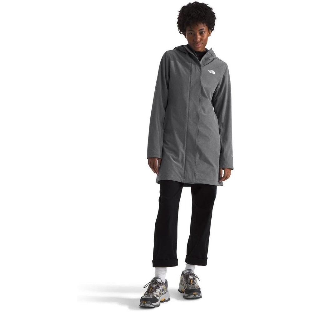 image:imageTHE NORTH FACE Womens Shelbe Raschel Hooded Parka Fleece Lining Attached Hood Zip Pockets Wind amp Water ResistantSmoked Pearl Heather