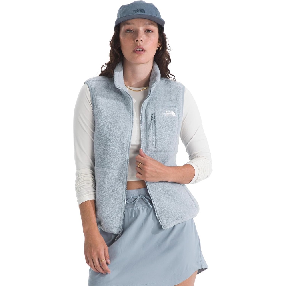 image:imageTHE NORTH FACE Womens Yumiori Vest  Lightweight Fleece Zip Up With Stretch Binding Internal Cinch Cord amp Zip PocketsFrost Grey