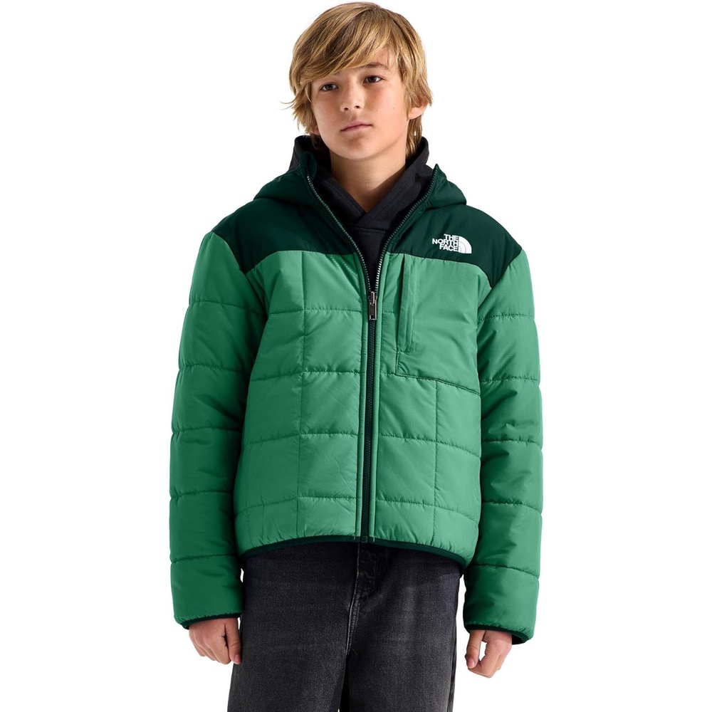 image:imageThe North Face Boys Reversible Shasta Full Zip Hooded JacketDimmed AlgaeHunter Green