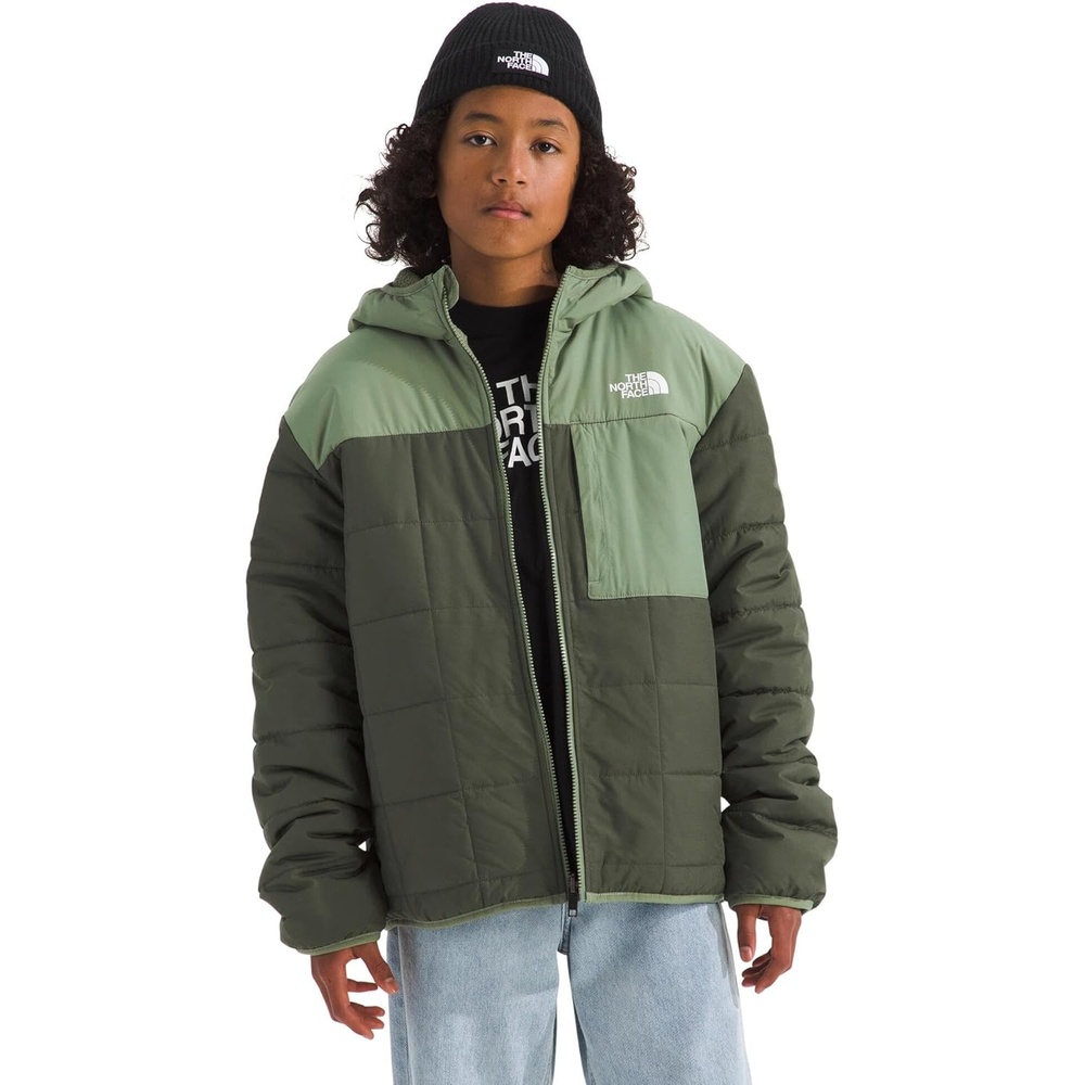 image:imageThe North Face Boys Reversible Shasta Full Zip Hooded JacketNew Taupe GreenBark Mist