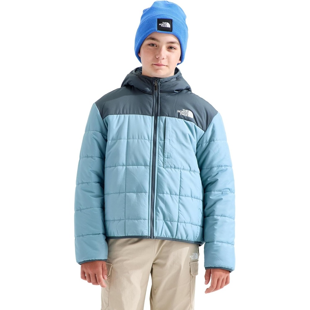 image:imageThe North Face Boys Reversible Shasta Full Zip Hooded JacketPale TealGranite Grey