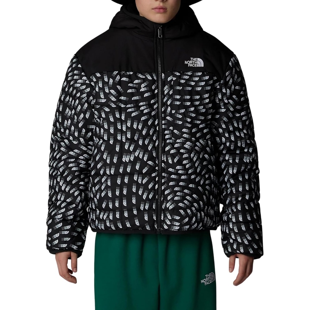 image:imageThe North Face Boys Reversible Shasta Full Zip Hooded JacketTnf Black Vector Field Print