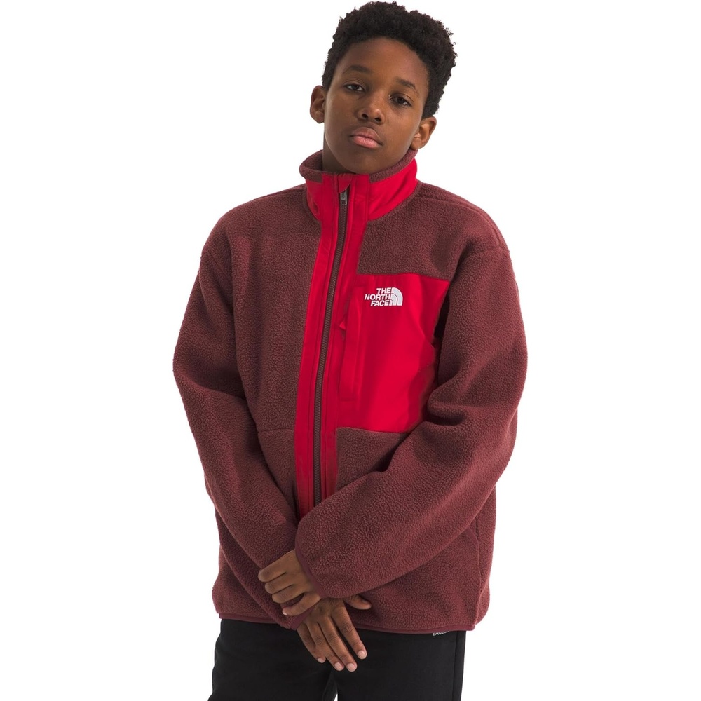 image:imageThe North Face Boys Yumiori Full Zip Jacket Lightweight Fleece Coat Embroidered Logo amp Secure Zip Chest PocketSumacTnf Red