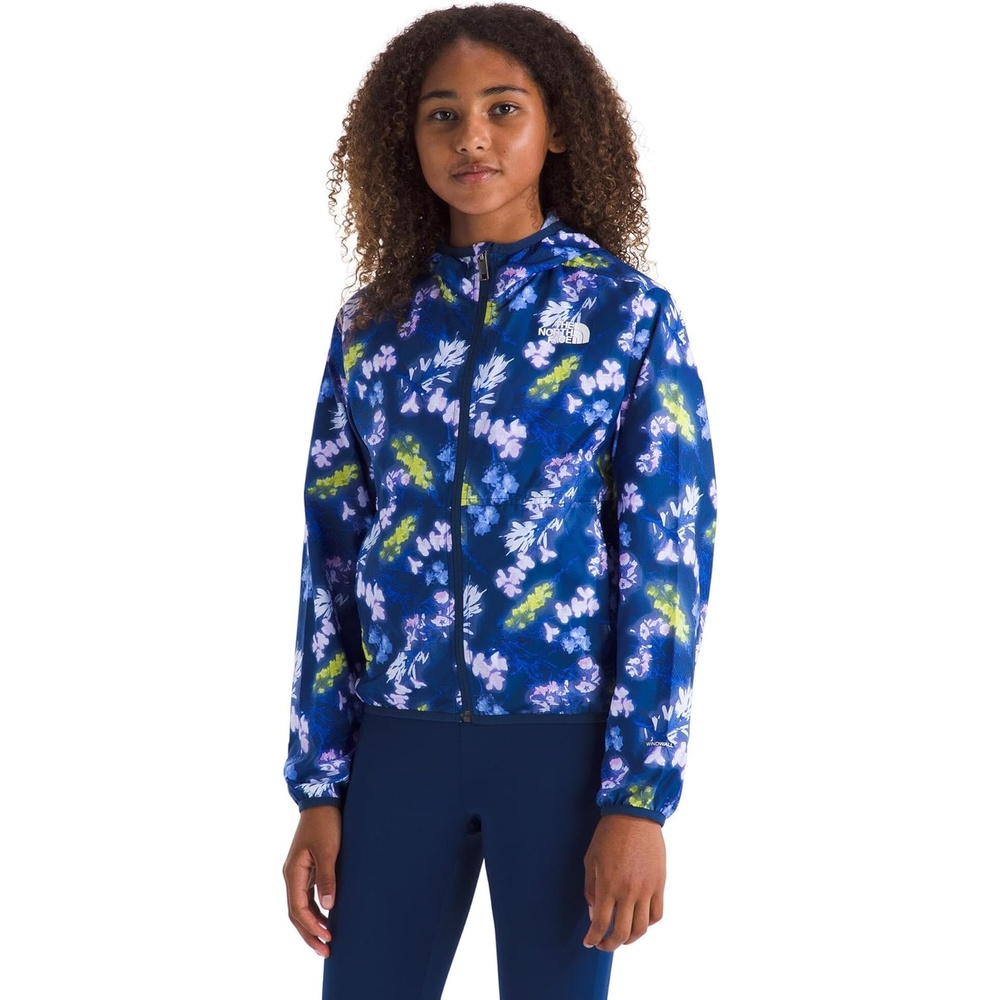 image:imageThe North Face Girls Tnf Cyclone Wind Jacket Little KidBig KidEstate Blue Florescent Floral Print