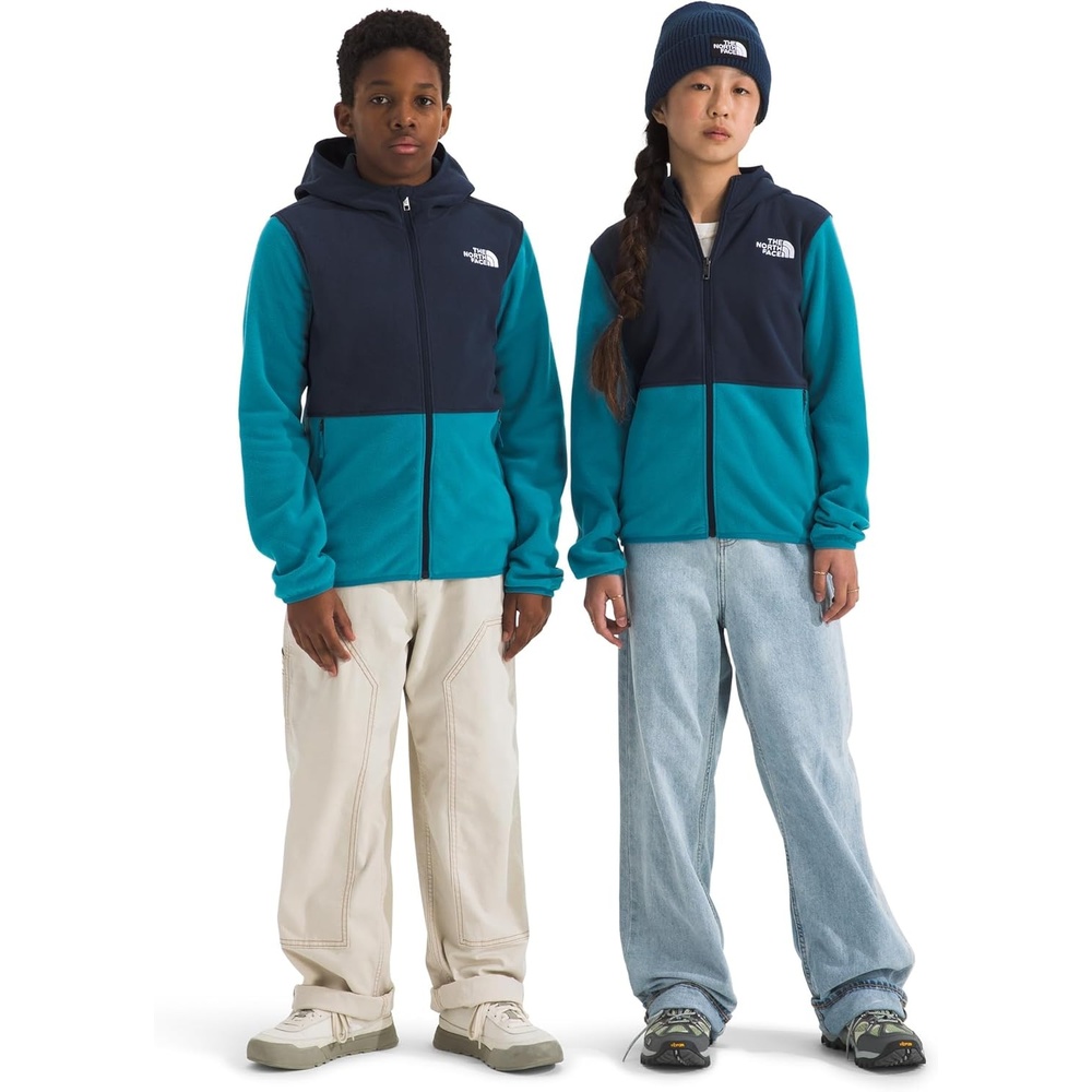 image:imageThe North Face Unisex Glacier Full Zip Hooded Jacket Lightweight Fleece Hoodie for Boys amp Girls Secure Zip Hand PocketsDusk BlueSummit Navy