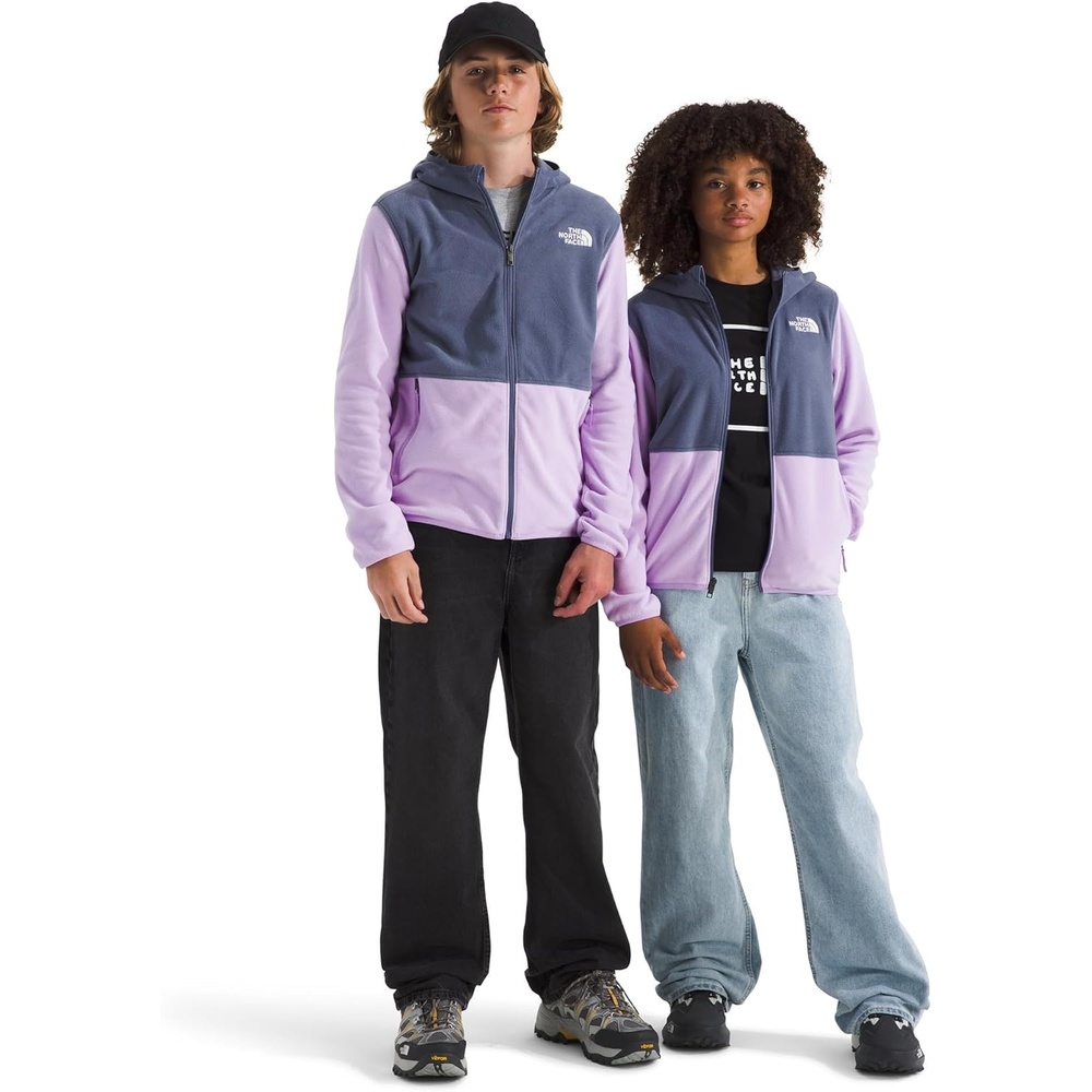 image:imageThe North Face Unisex Glacier Full Zip Hooded Jacket Lightweight Fleece Hoodie for Boys amp Girls Secure Zip Hand PocketsLite LilacTwilight Galaxy