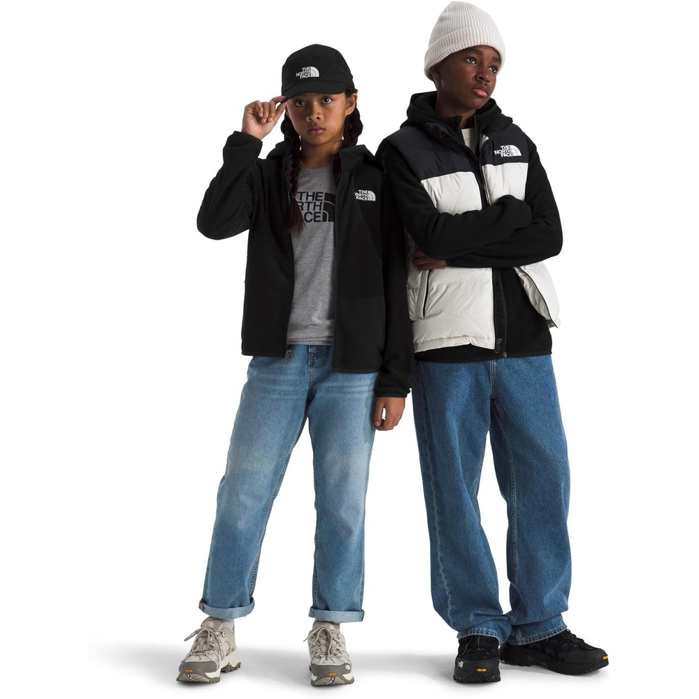 image:imageThe North Face Unisex Glacier Full Zip Hooded Jacket Lightweight Fleece Hoodie for Boys amp Girls Secure Zip Hand PocketsTnf Black