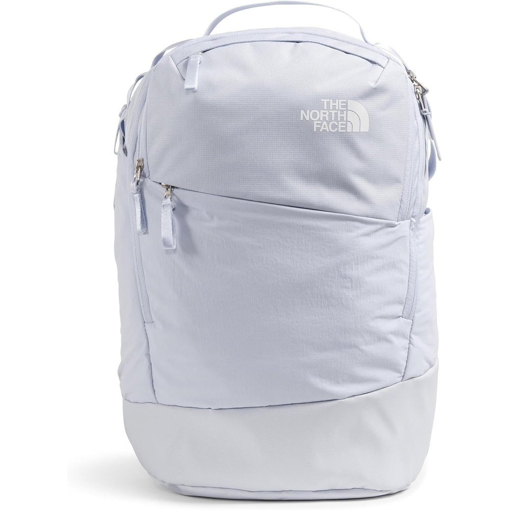 image:imageThe North Face Womens Isabella Transit Backpack Commuter Travel Bag with 16 Laptop Sleeve WaterRepellent Finish WomenSpecific Fit TNF Black Light HeatherBurnt Coral MetallicNPF One SizeMystic Haze Dark HeatherTnf White
