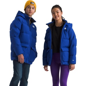 THE NORTH FACE Kids’ North Down Fleece-Lined Short Parka | 600 Fill Recycled Waterfowl Down Insulated, Water Repellent(Tnf Blue)