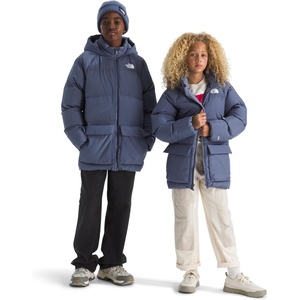 THE NORTH FACE Kids’ North Down Fleece-Lined Short Parka | 600 Fill Recycled Waterfowl Down Insulated, Water Repellent(Twilight Galaxy)