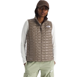 THE NORTH FACE Women’s Thermoball Vest | Lightweight Zip Up Vest With Synthetic Insulation, Wind Resistant & Water Repellent(Mocha Brown)
