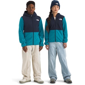 The North Face Unisex Glacier Full Zip Hooded Jacket – Lightweight Fleece Hoodie for Boys & Girls, Secure Zip Hand Pockets(Dusk Blue/Summit Navy)