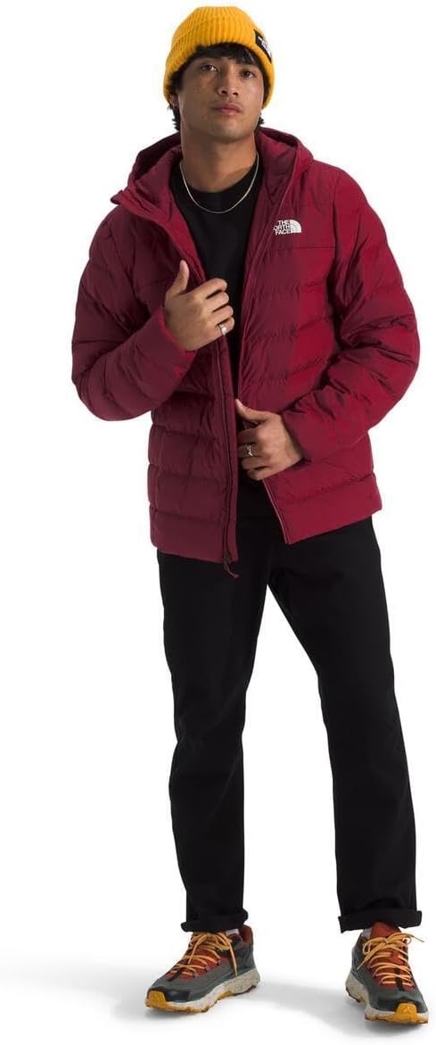 image:imageTHE NORTH FACE Mens Aconcagua 3 Hooded Jacket Insulated Wind amp Water Resistant Attached 3 Piece Hood With Cinch CordBeetroot