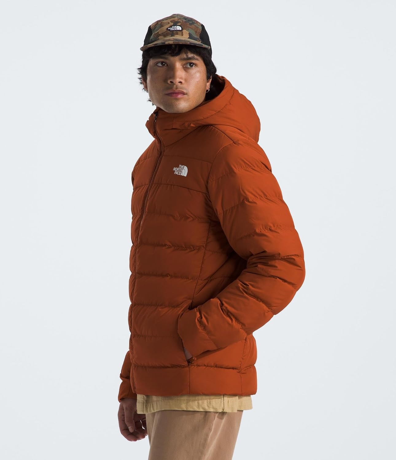image:imageTHE NORTH FACE Mens Aconcagua 3 Hooded Jacket Insulated Wind amp Water Resistant Attached 3 Piece Hood With Cinch CordEarthen Copper