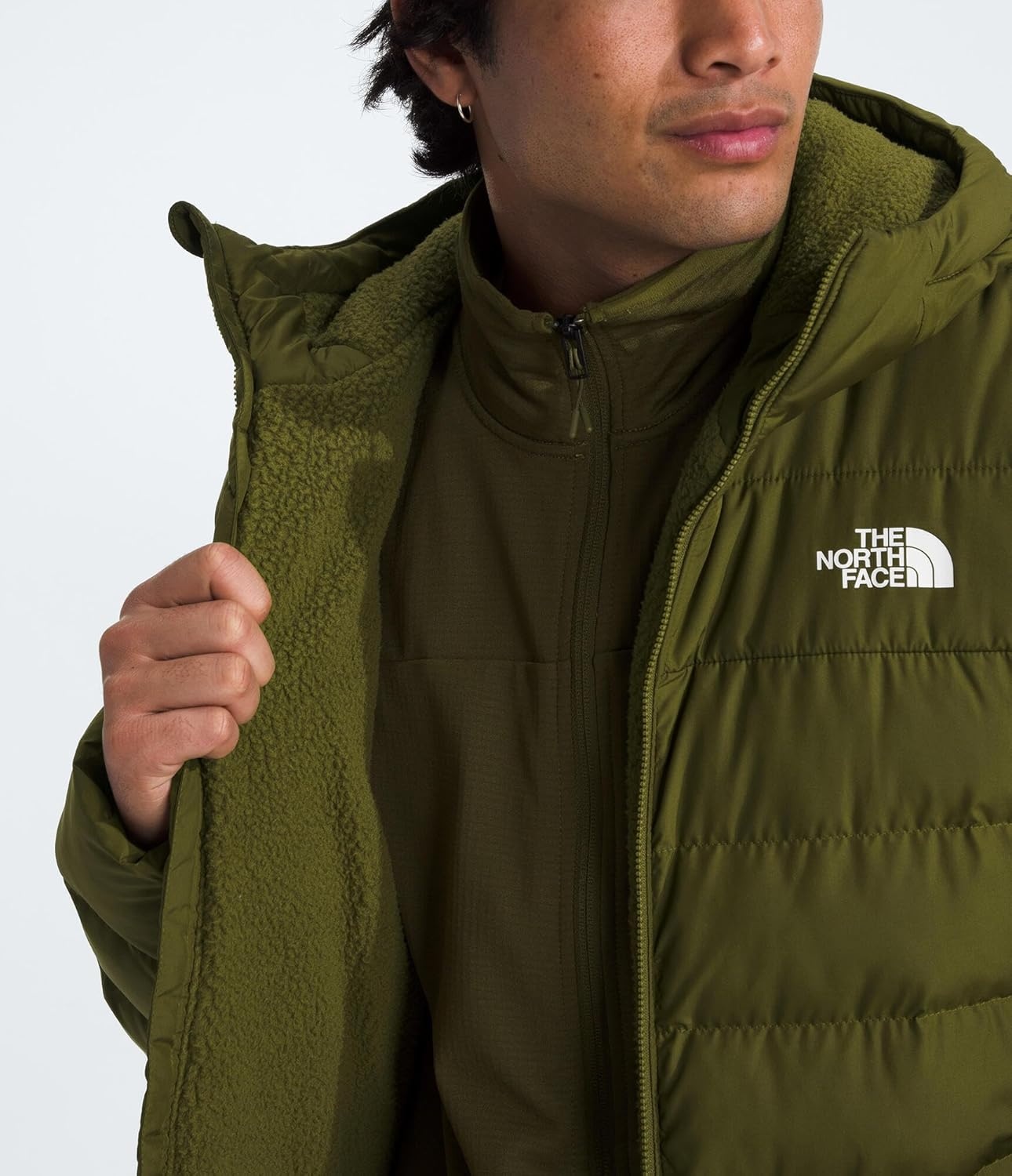 image:imageTHE NORTH FACE Mens Aconcagua 3 Hooded Jacket Insulated Wind amp Water Resistant Attached 3 Piece Hood With Cinch CordForest Olive