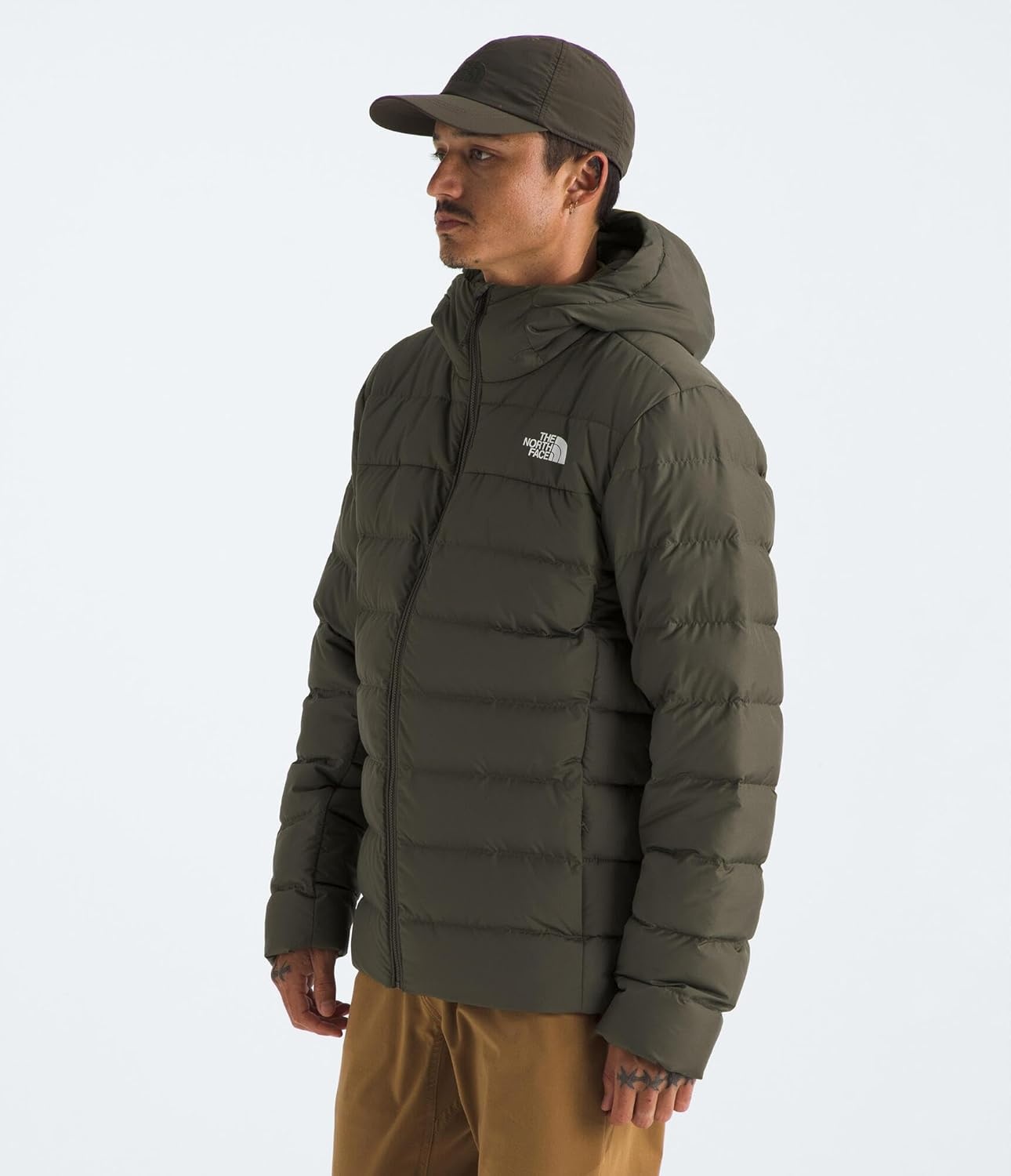 image:imageTHE NORTH FACE Mens Aconcagua 3 Hooded Jacket Insulated Wind amp Water Resistant Attached 3 Piece Hood With Cinch CordNew Taupe Green
