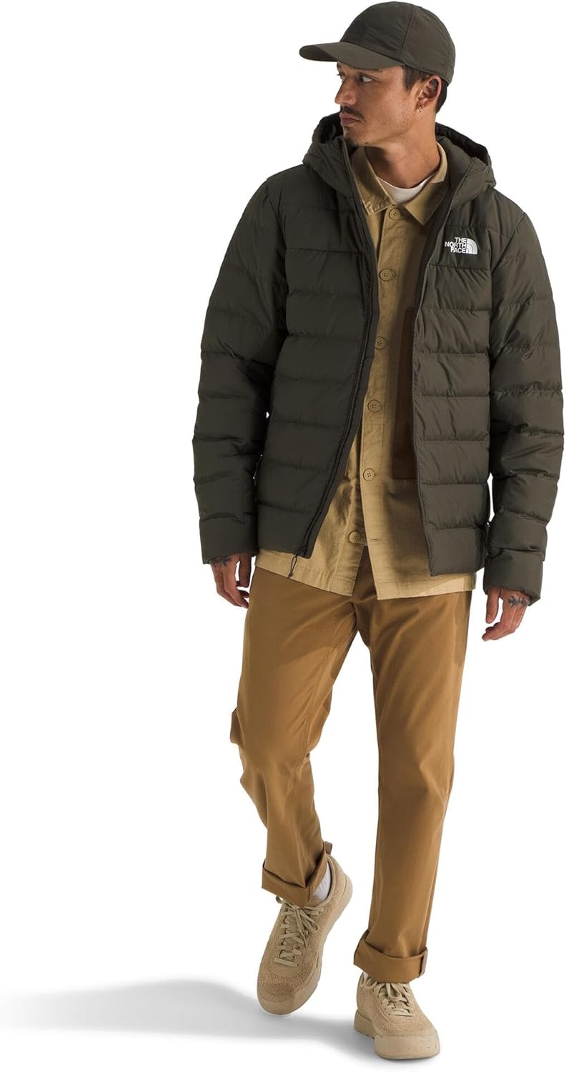 image:imageTHE NORTH FACE Mens Aconcagua 3 Hooded Jacket Insulated Wind amp Water Resistant Attached 3 Piece Hood With Cinch CordNew Taupe Green