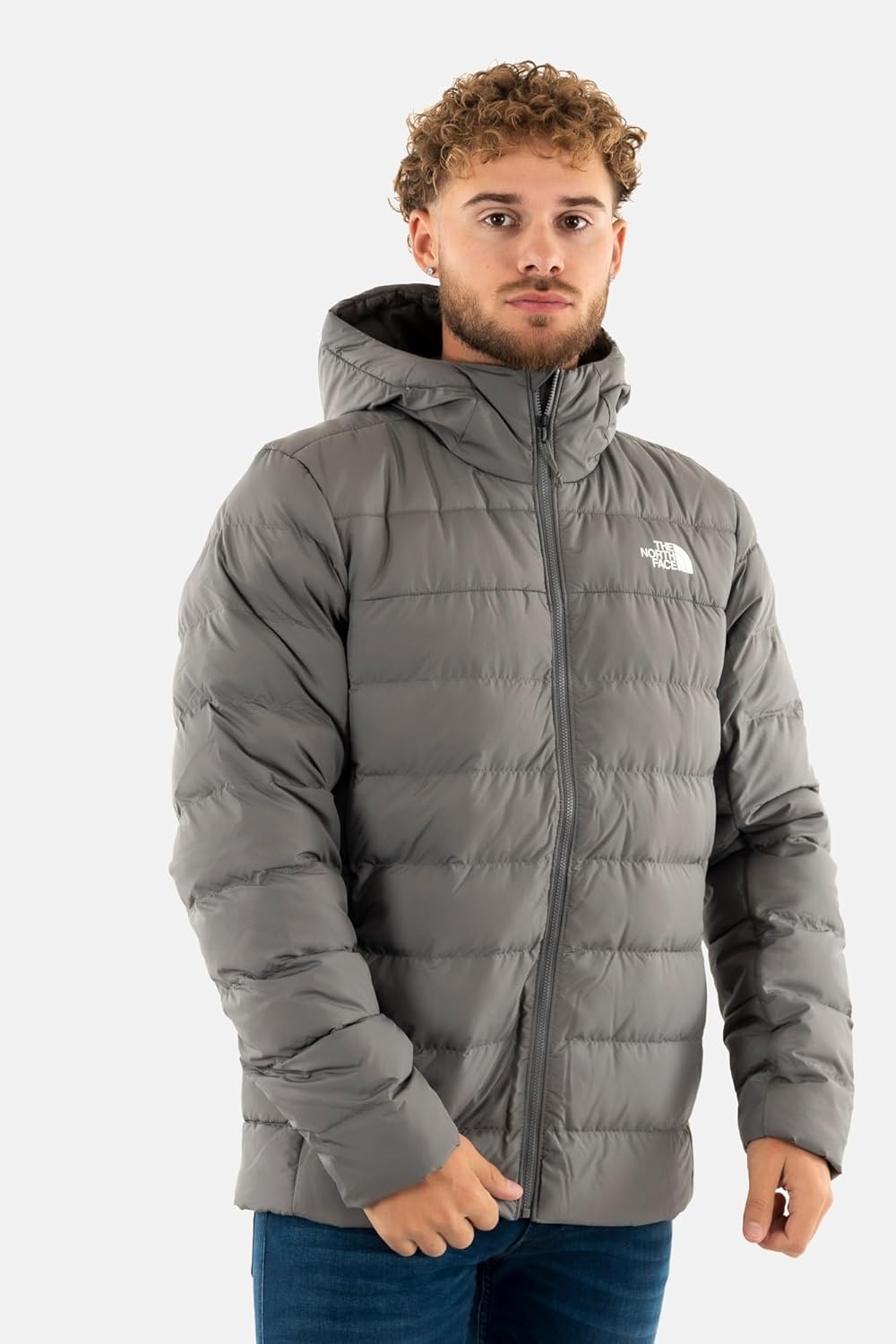 image:imageTHE NORTH FACE Mens Aconcagua 3 Hooded Jacket Insulated Wind amp Water Resistant Attached 3 Piece Hood With Cinch CordSmoked Pearl