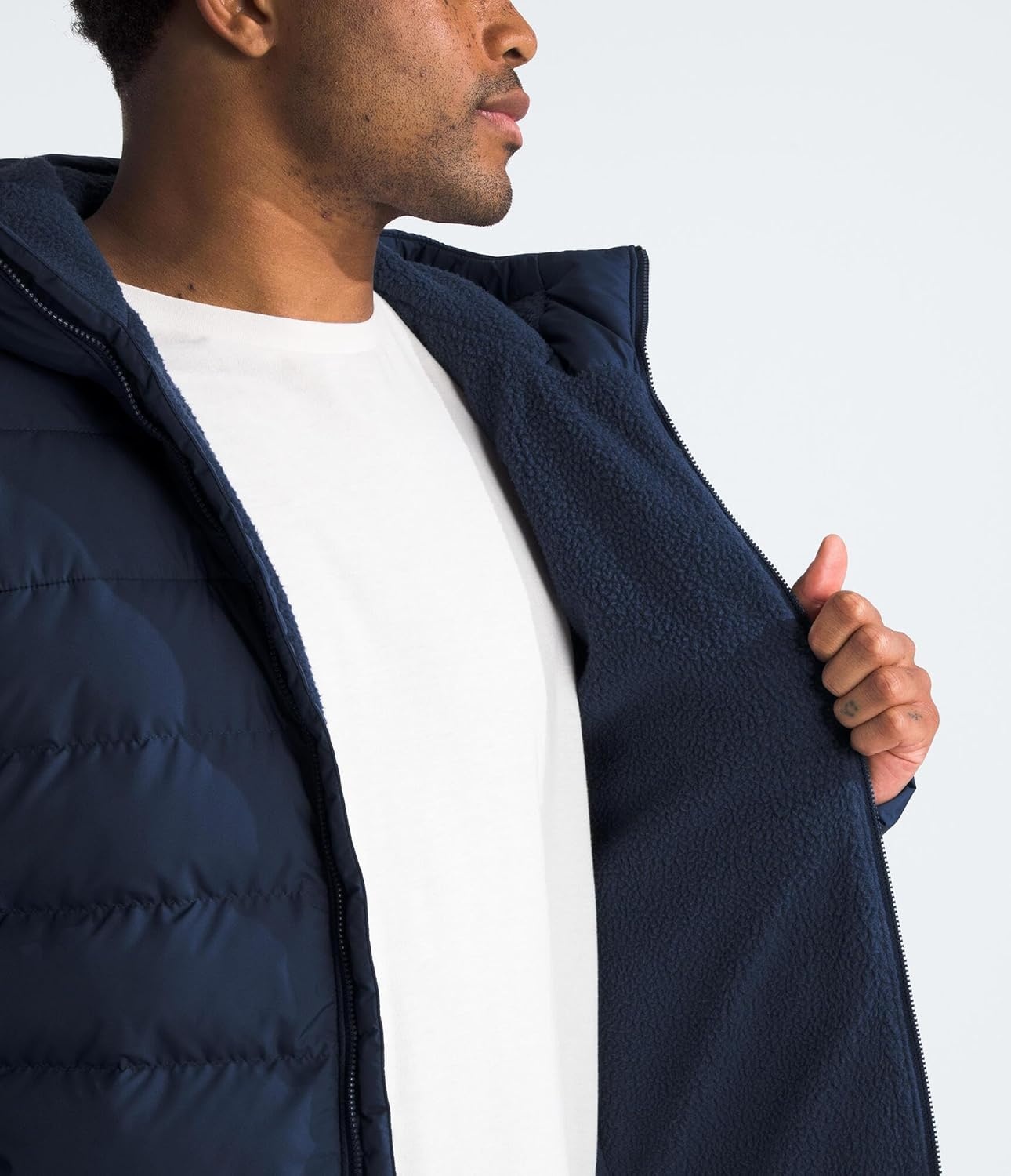 image:imageTHE NORTH FACE Mens Aconcagua 3 Hooded Jacket Insulated Wind amp Water Resistant Attached 3 Piece Hood With Cinch CordSummit Navy