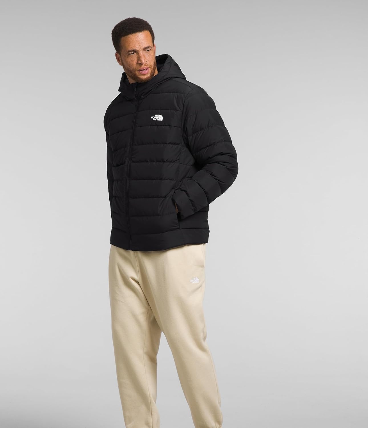 image:imageTHE NORTH FACE Mens Aconcagua 3 Hooded Jacket Insulated Wind amp Water Resistant Attached 3 Piece Hood With Cinch CordTnf Black