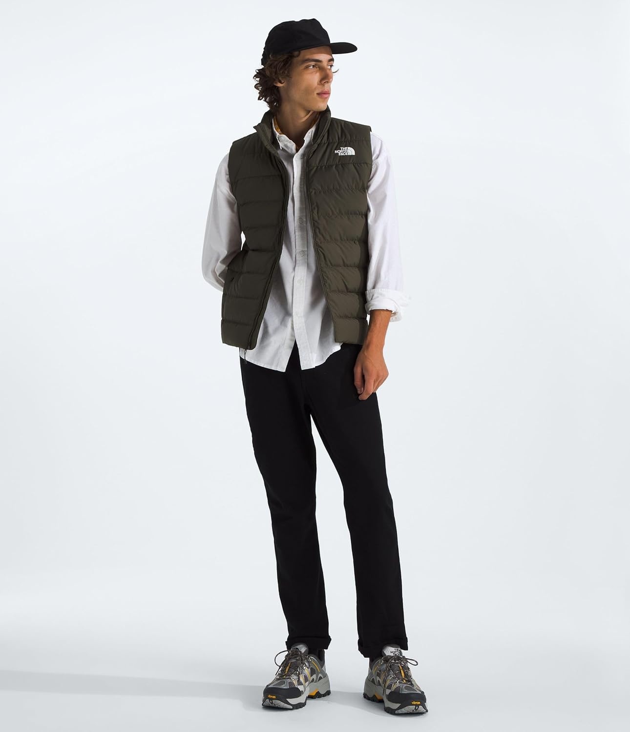 image:imageTHE NORTH FACE Mens Aconcagua 3 Insulated Vest Wind Resistant Water Repellent 600 Fill Waterfowl Down InsulationNew Taupe Green