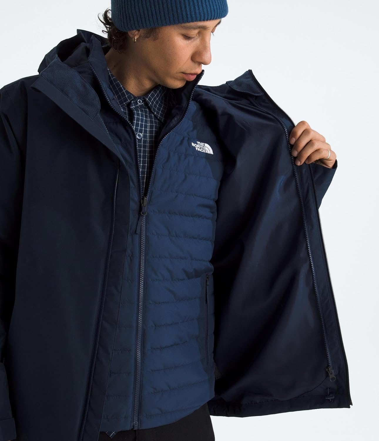 image:imageTHE NORTH FACE Mens Carto Mono Triclimate Hooded Jacket Standard amp Big Size Insulated Winter Coat Wind amp Water ResistantSummit Navy
